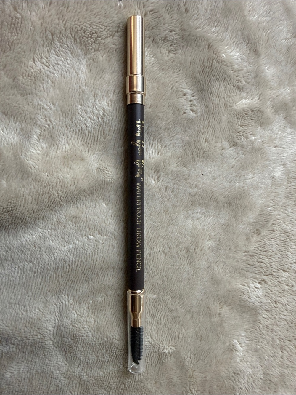 Waterproof Brow Pencil with Spoolie - Black & Gold Accents